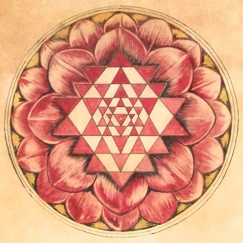 Mandala drawn by Bhagavan Sri Ramana Maharshi for Venuammal Cicra 1920